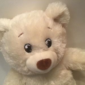 Build A Bear Workshop 15" Teddy Bear Plush Stuffed Animal Off White Brown Talks